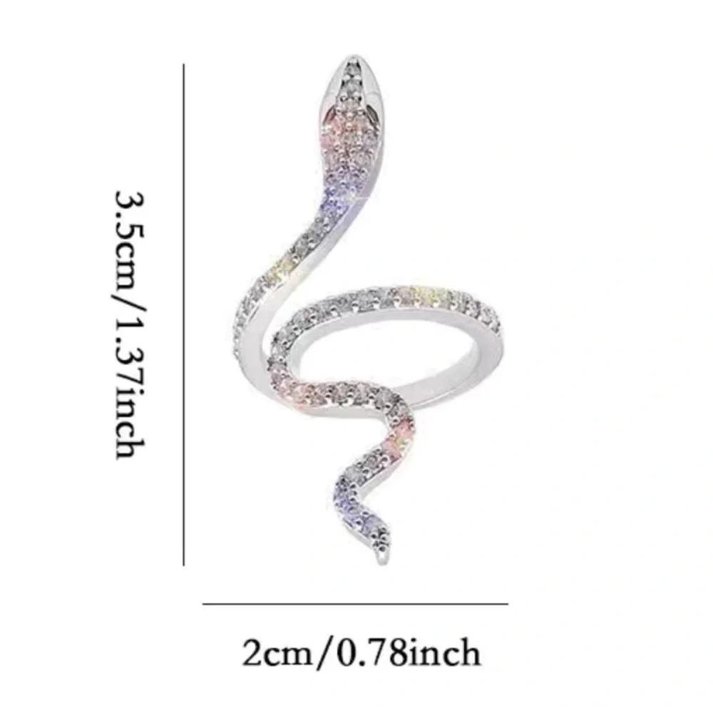 3/$25 Shimmering Sparkling Open Snake Ring Size OS